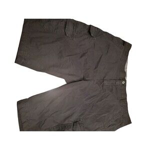 George Shorts Mens 42 Black Cargo Pocket Casual Button Fly Knee Length Utility‎